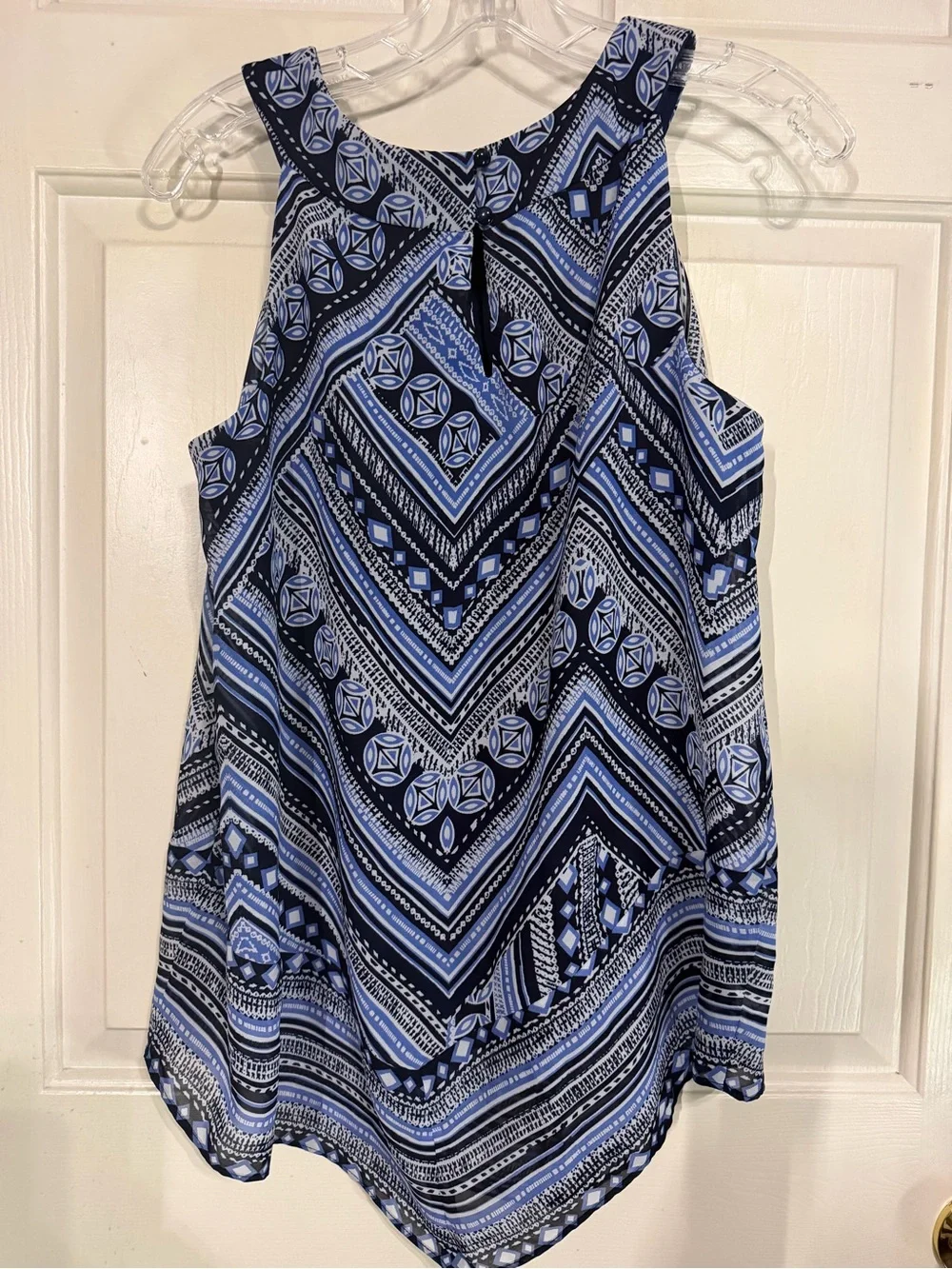 AB Studio Blue Patterned Sleeveless Camisole